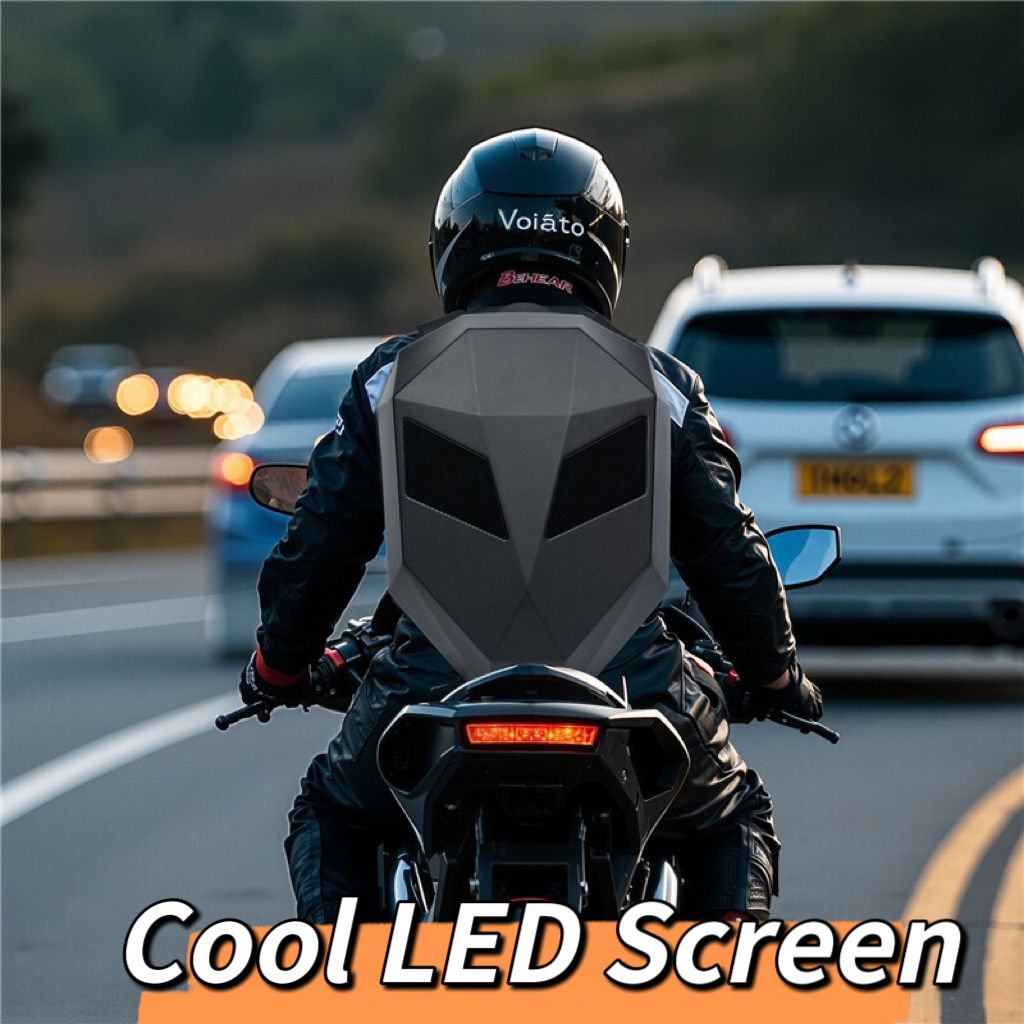 Laptop Bag Waterproof - LED Motorcycle Rider Backpack with Eye