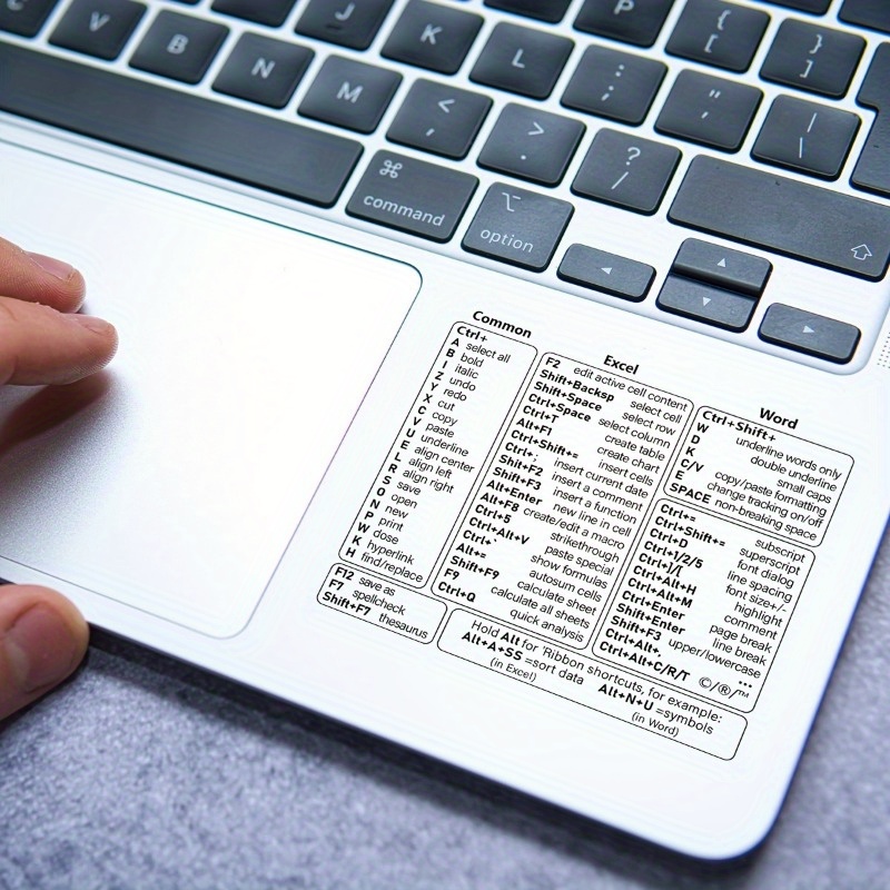 Laptop Extra Accessories - Transparent Keyboard Shortcut Sticker Mac Windows