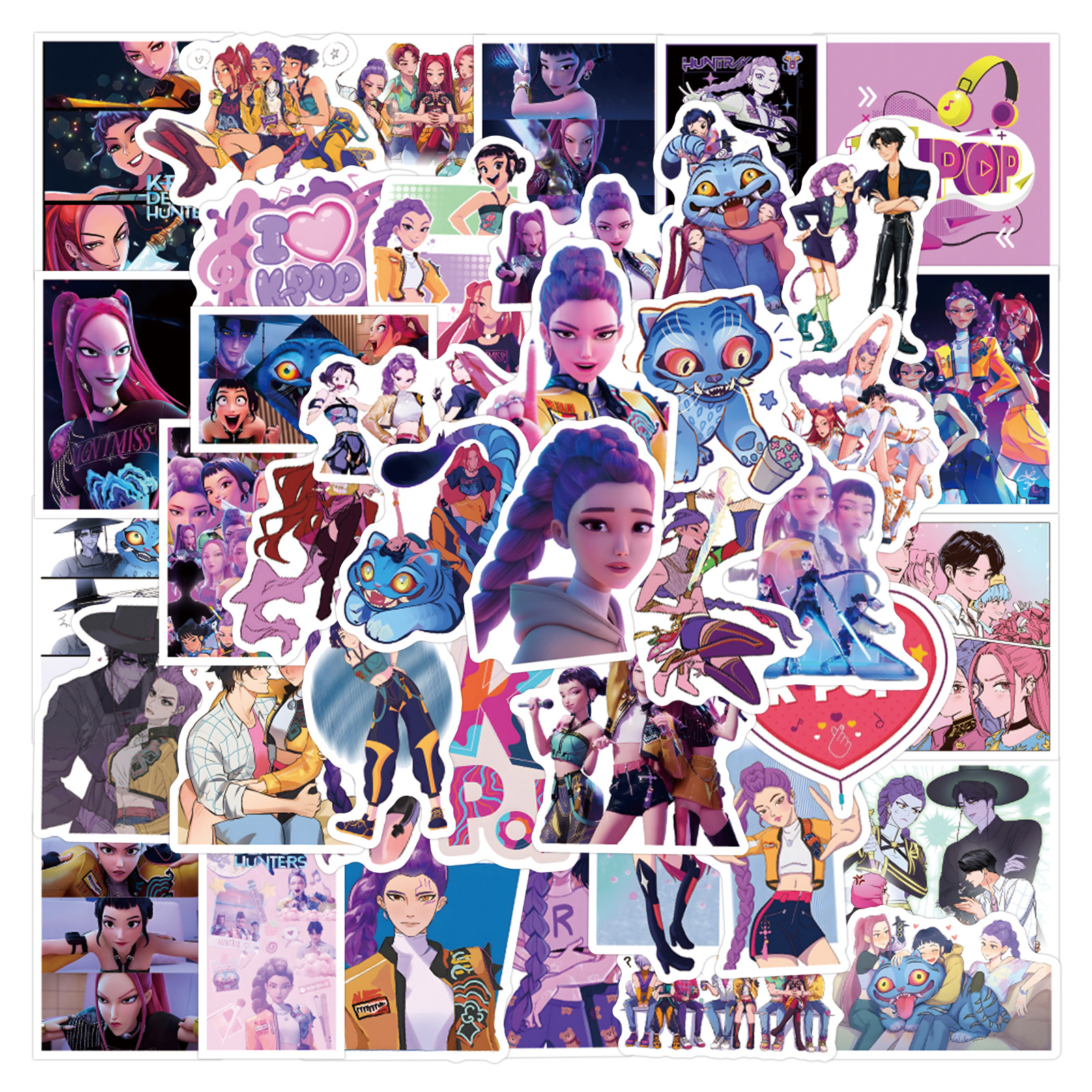 Laptop Accessories Wholesale - 55/110pcs K-Pop Anime cartoon Stickers Animation