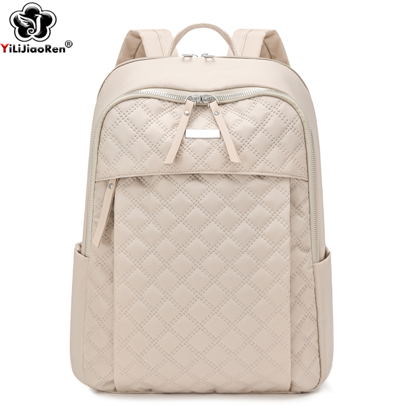 Laptop Bag Waterproof - Fashion Plaid Backpack Women Waterproof Nylon