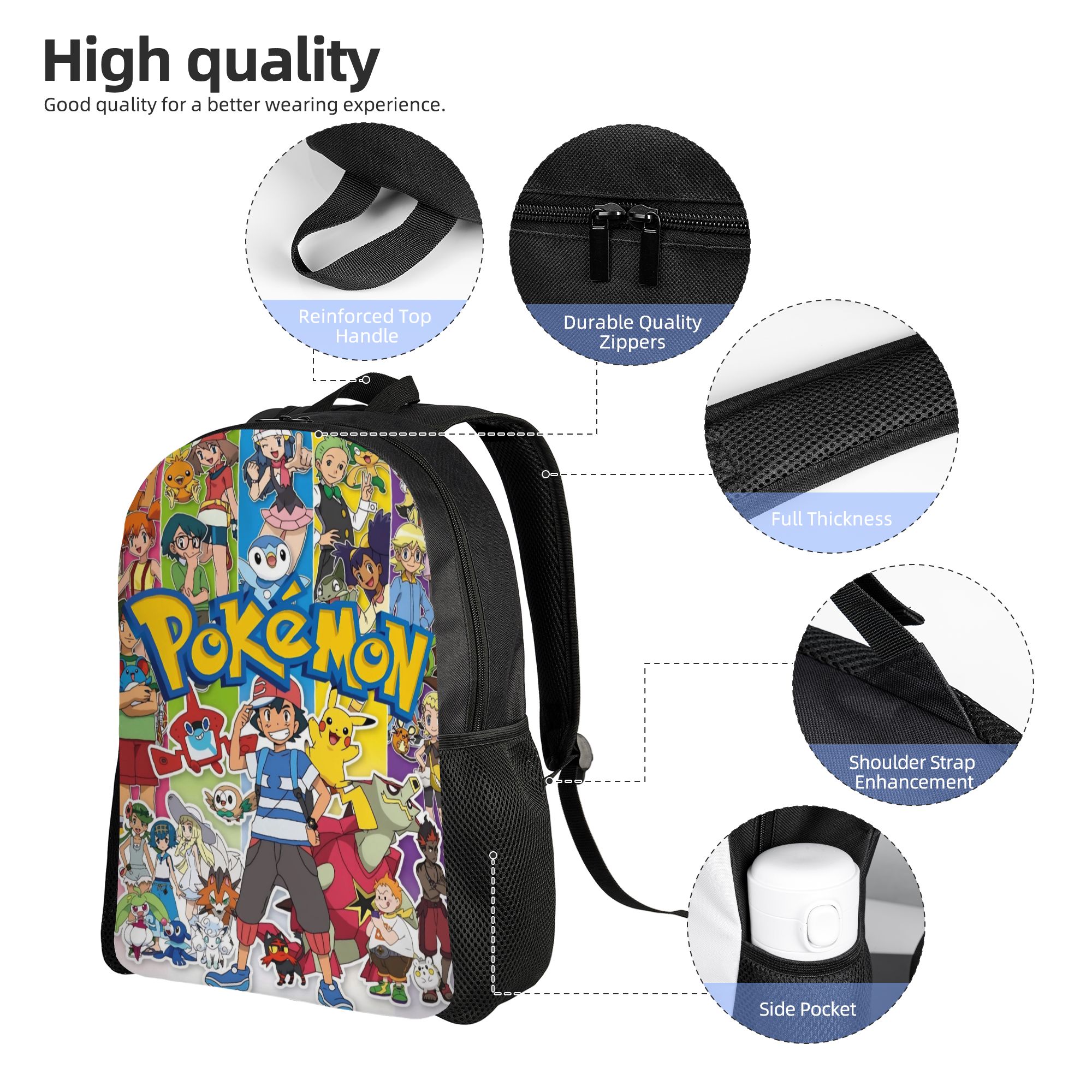 Pokemon Cartoon Backpack for M - Laptop Accessories Bag For Men recensione e prezzo