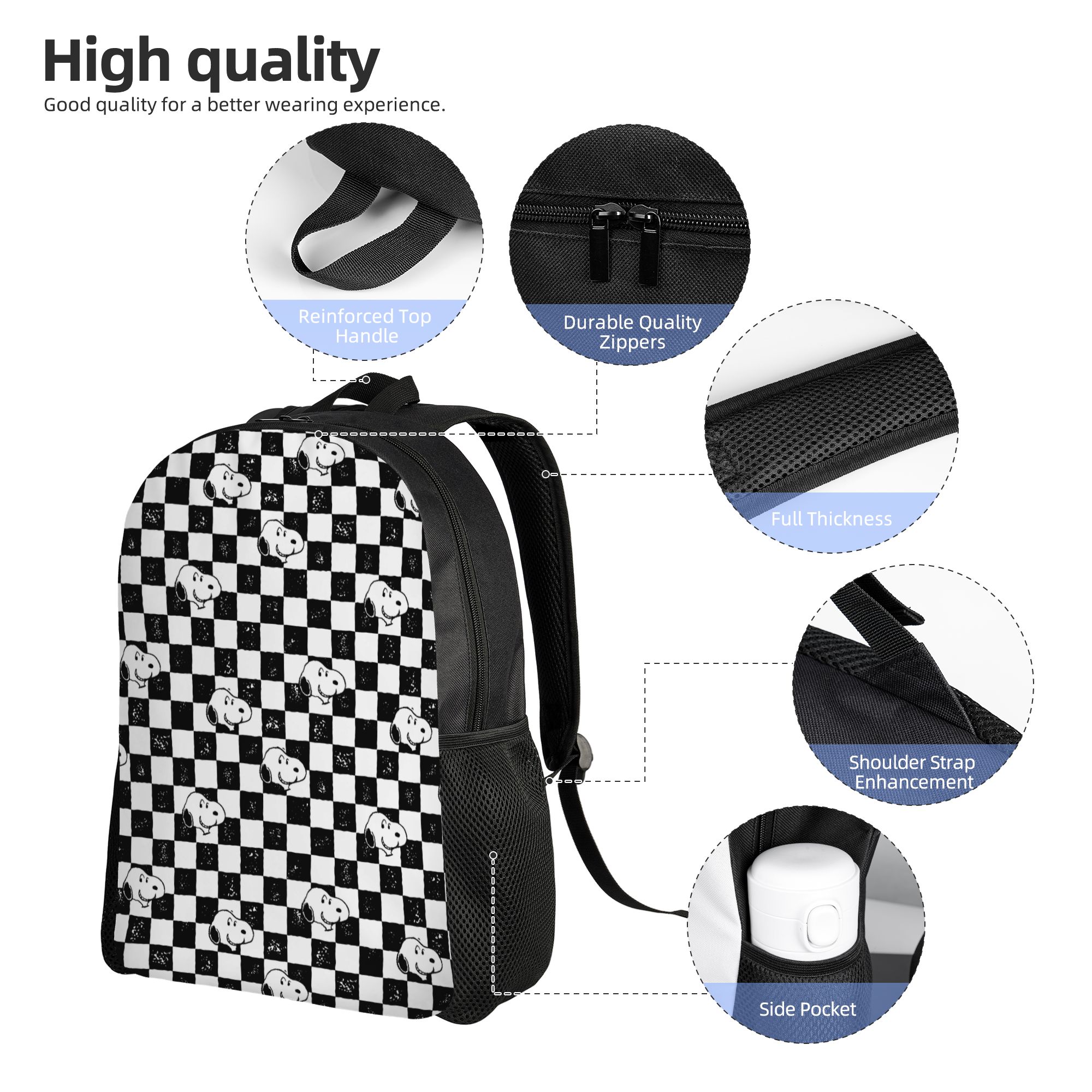 Snoopy Checkered Flag Fashion  - Laptop Accessories Bag For Men recensione e prezzo